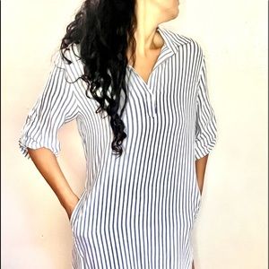 . White and blue beach cover-up / mini dress
